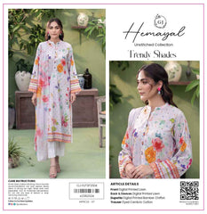Hemayal Unstitched | Trendy Digital Print 3 Piece