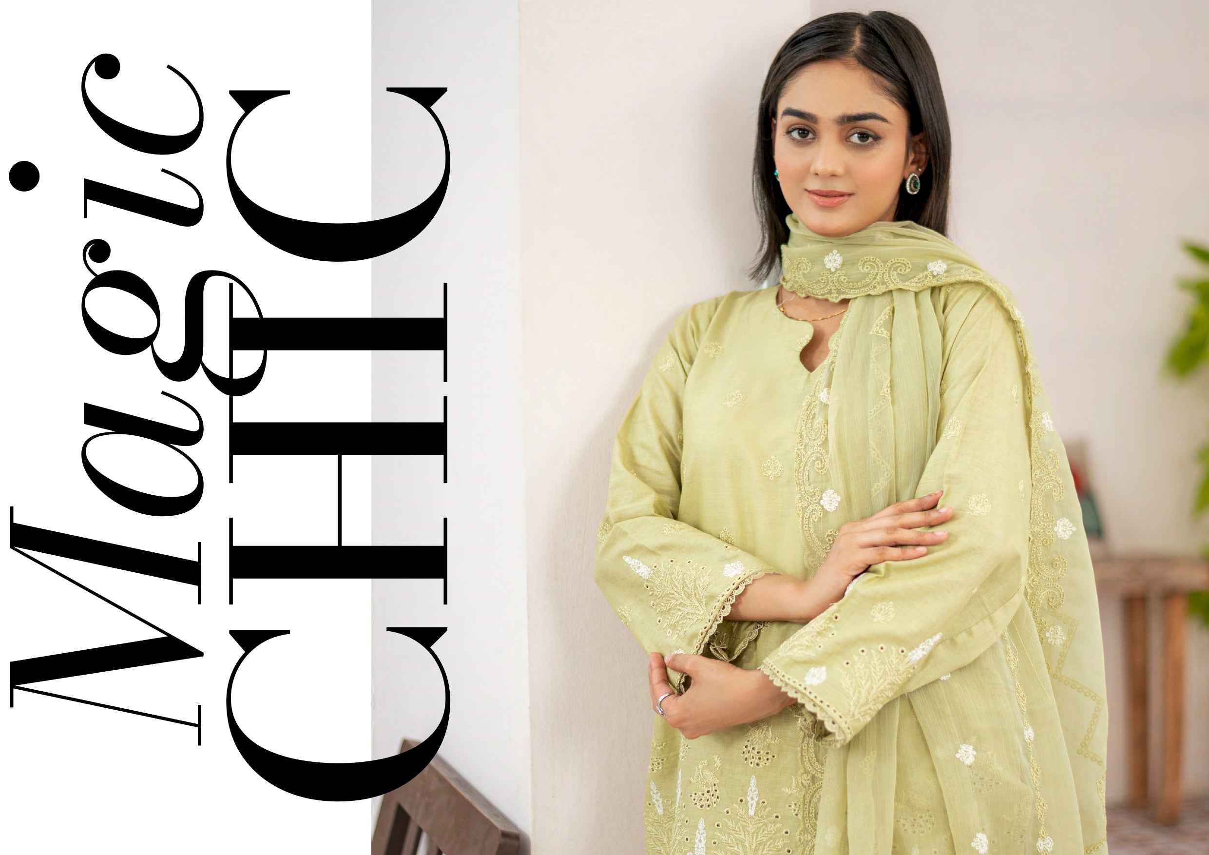 Agha Noor Chikan Kari | 3 Piece Embroidered Festive Suits