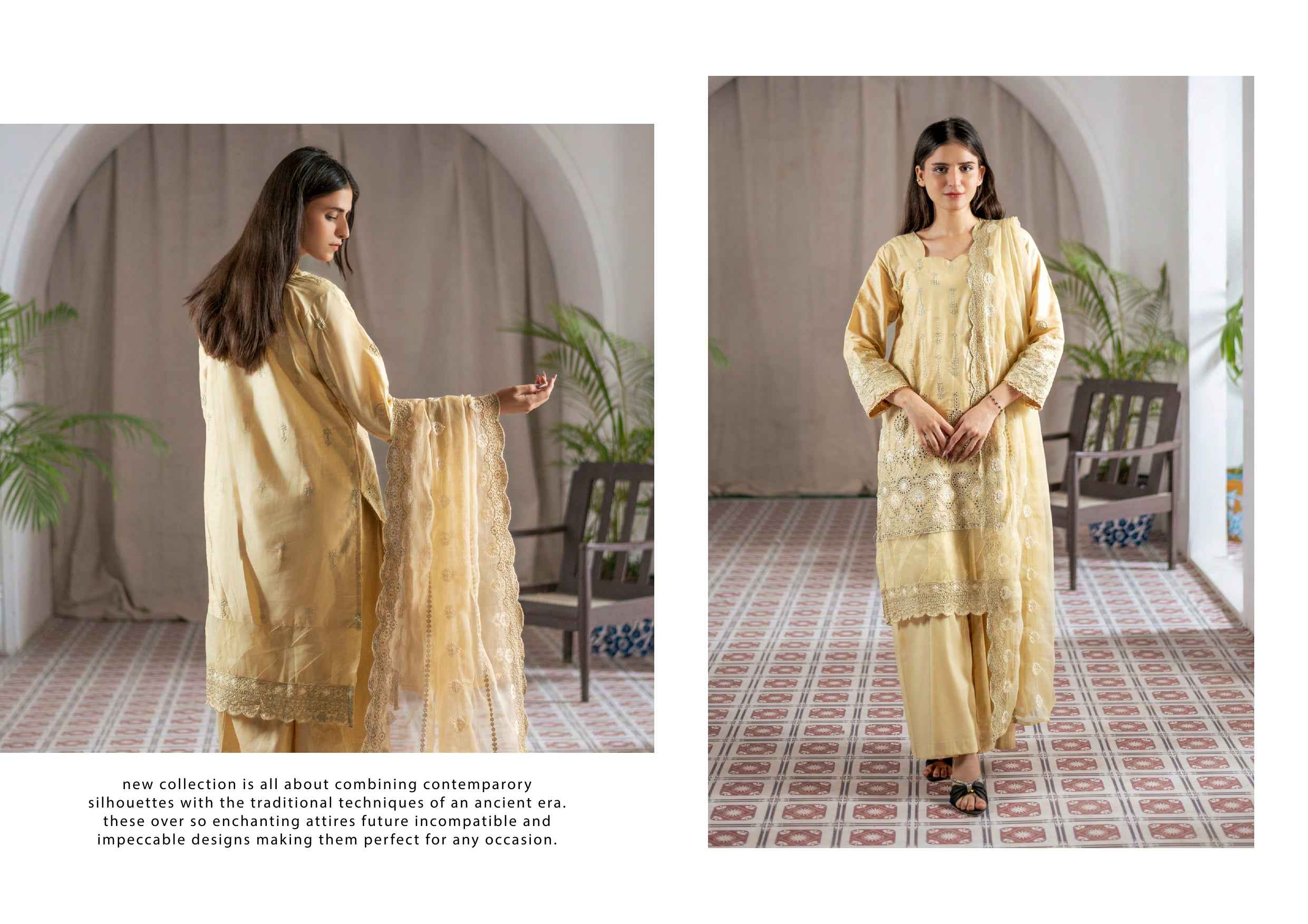 Agha Noor Chikan Kari | 3 Piece Embroidered Festive Suits