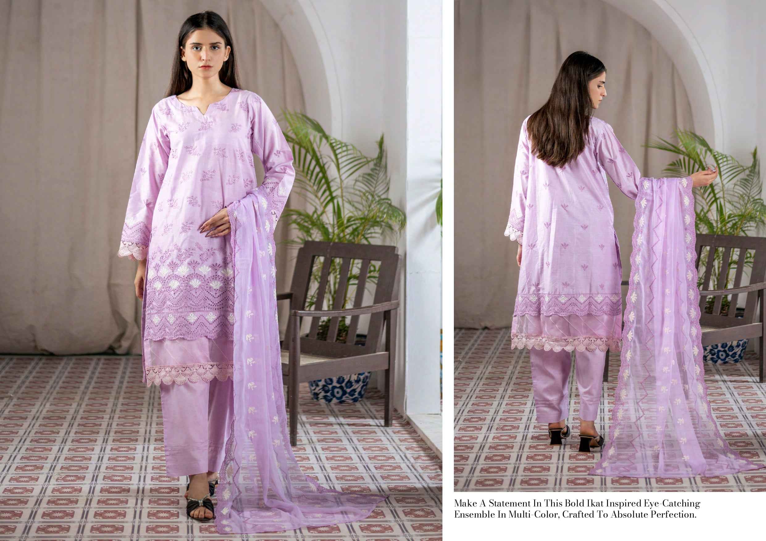 Agha Noor Chikan Kari | 3 Piece Embroidered Festive Suits