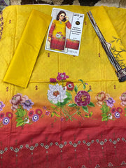 Digital Lawn 3 Piece | Elegant Embroidered Suits - Hurain Arts