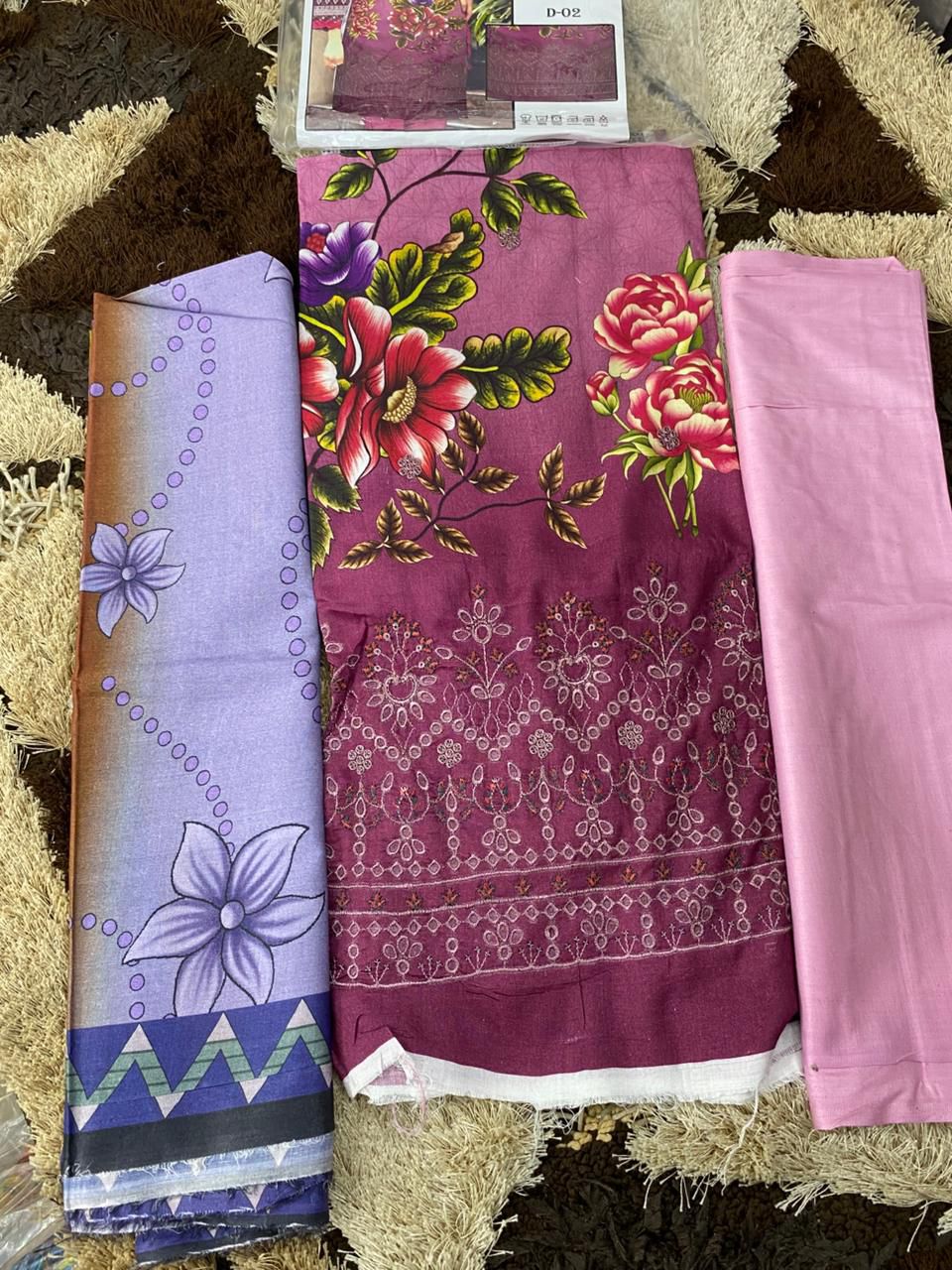 Digital Lawn 3 Piece | Elegant Embroidered Suits - Hurain Arts