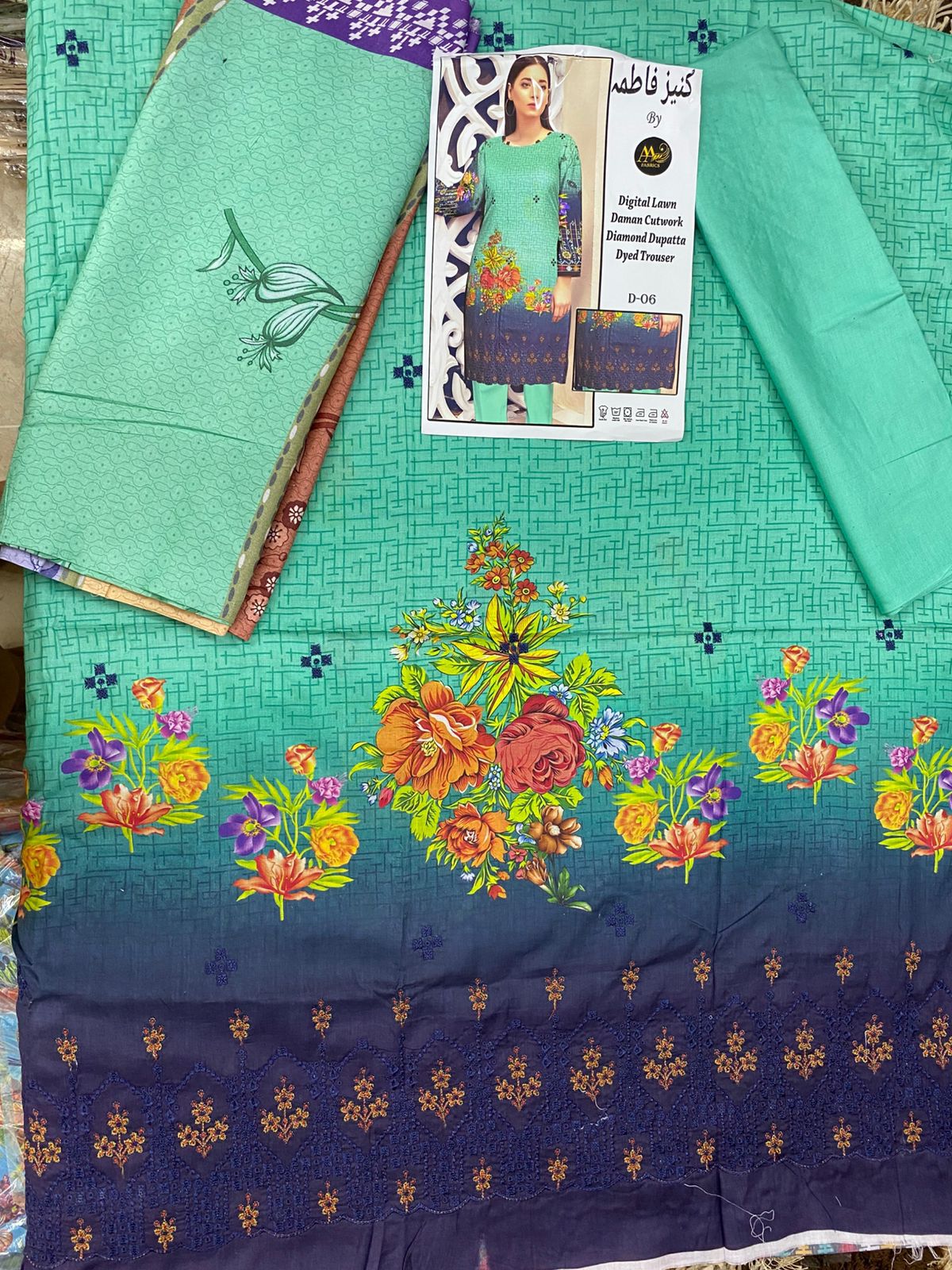 Digital Lawn 3 Piece | Elegant Embroidered Suits - Hurain Arts