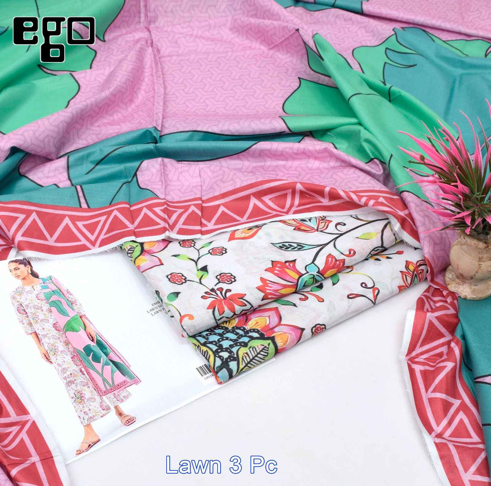 EGO 3 Piece | Trendy Printed Lawn Suits