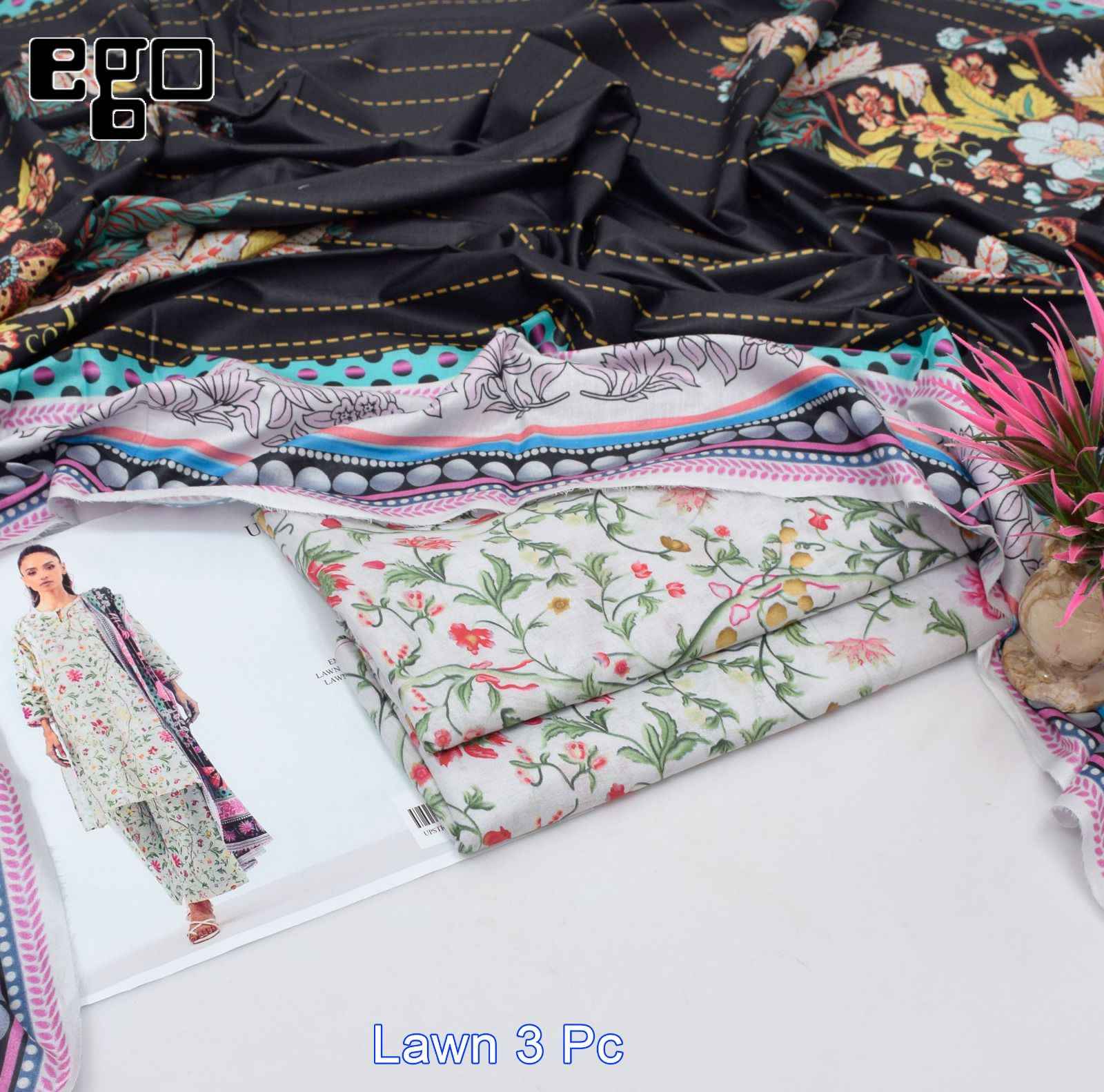 EGO 3 Piece | Trendy Printed Lawn Suits
