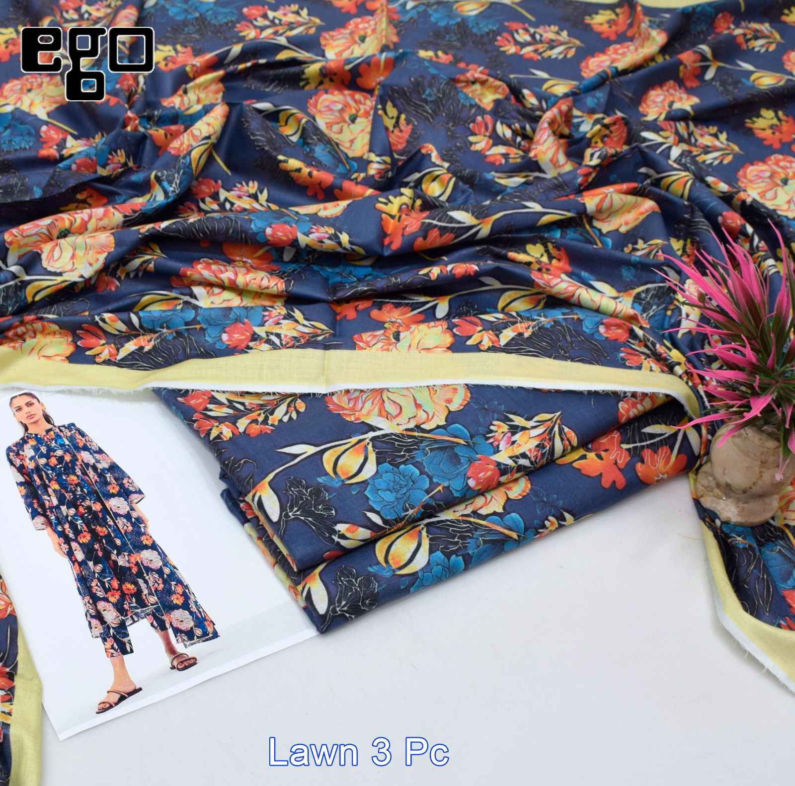 EGO 3 Piece | Trendy Printed Lawn Suits