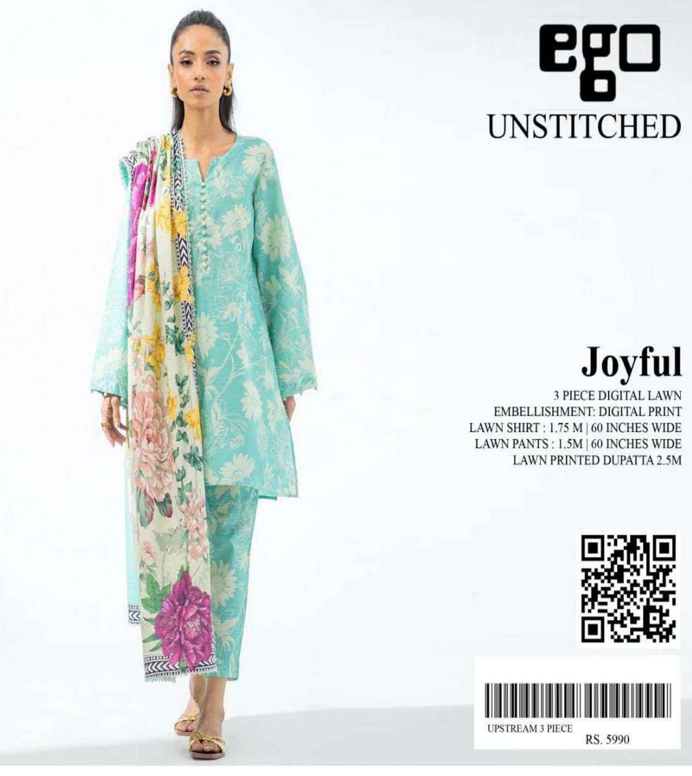EGO 3 Piece | Trendy Printed Lawn Suits