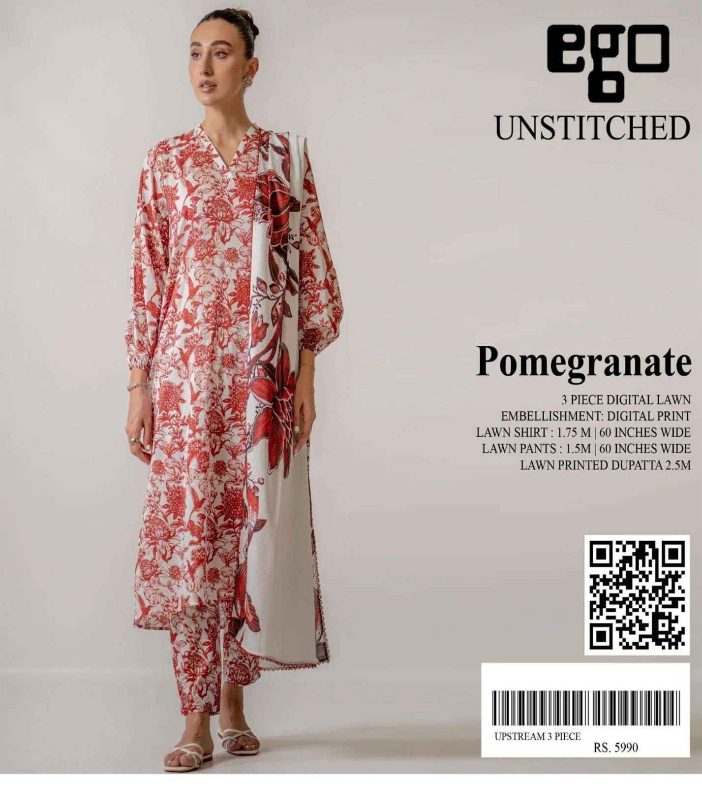 EGO 3 Piece | Trendy Printed Lawn Suits