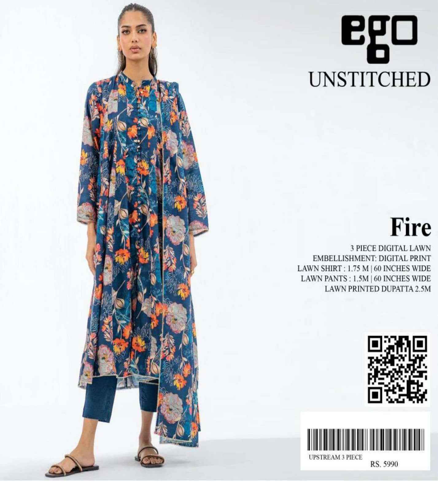EGO 3 Piece | Trendy Printed Lawn Suits