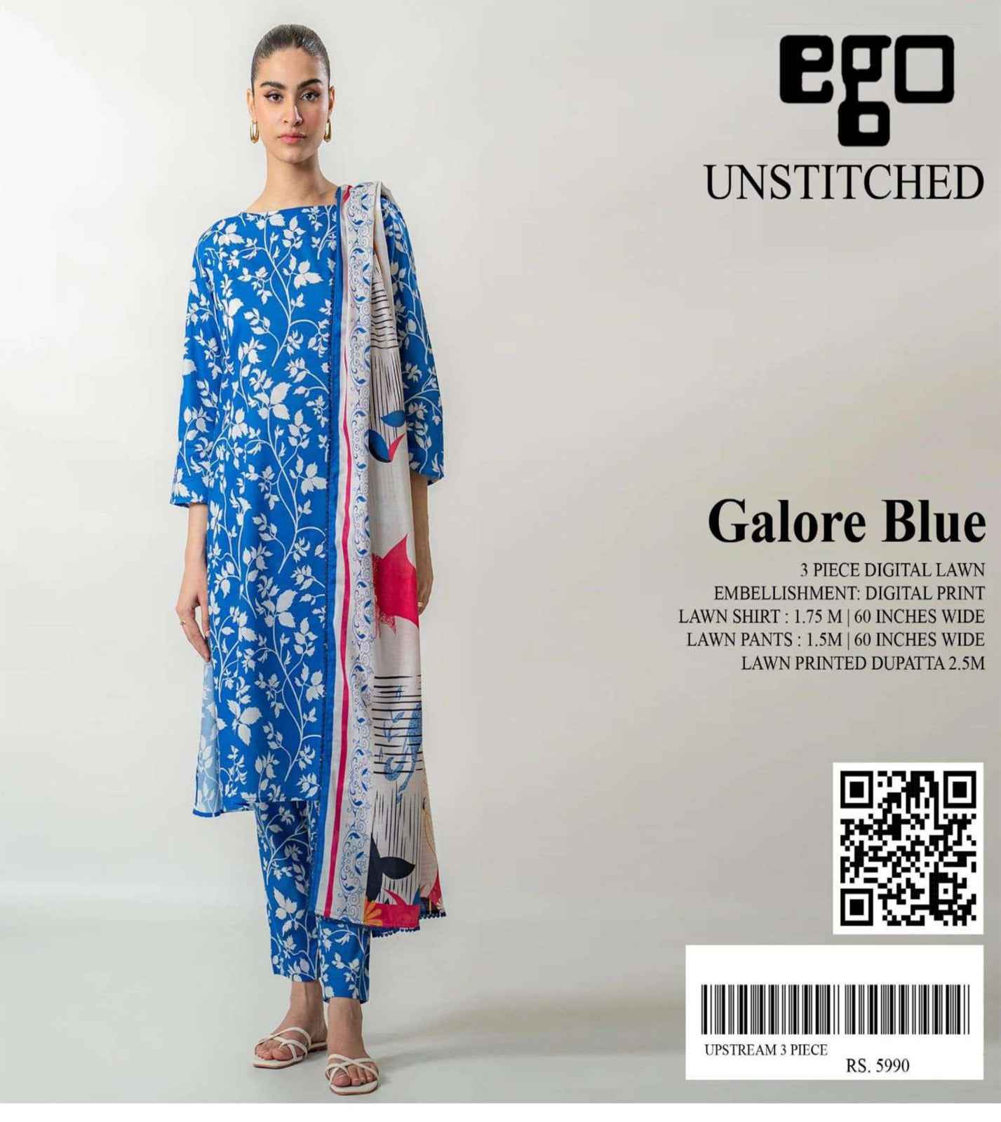 EGO 3 Piece | Trendy Printed Lawn Suits