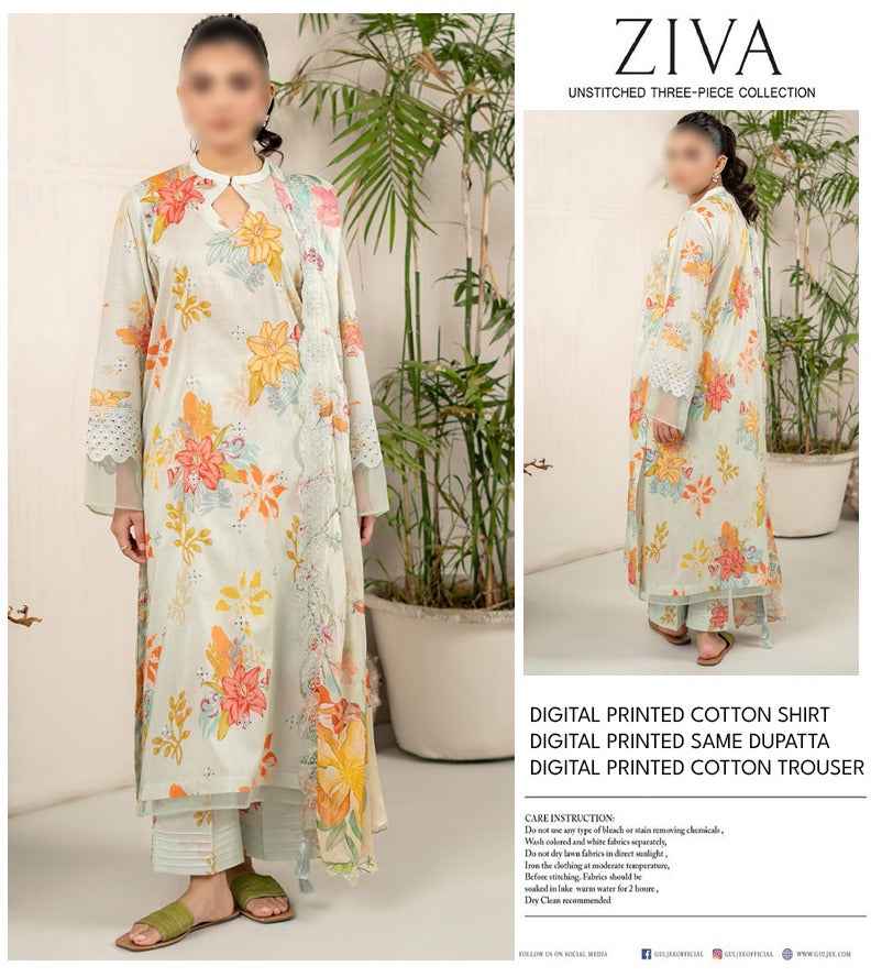 Ziva 3 Piece | Elegant Printed Lawn Suits