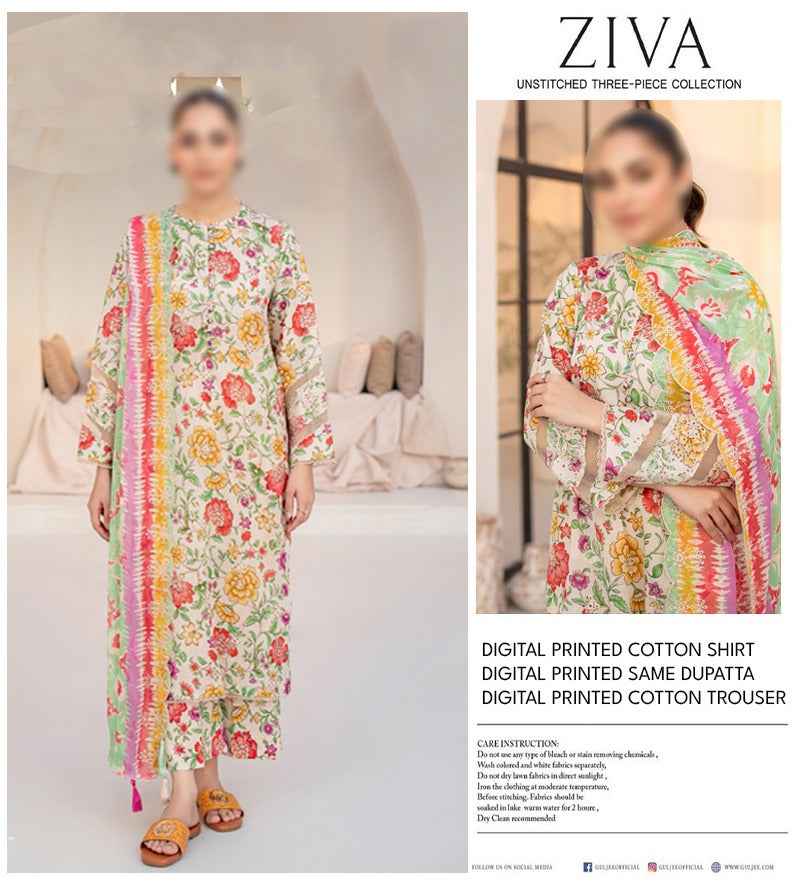 Ziva 3 Piece | Elegant Printed Lawn Suits