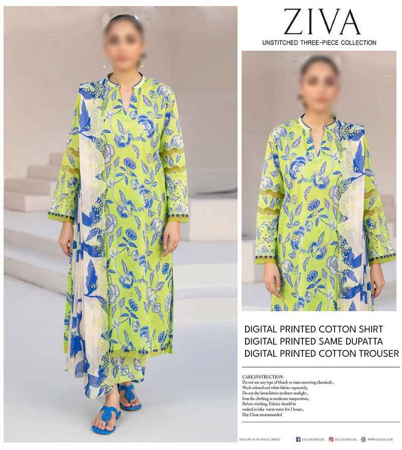 Ziva 3 Piece | Elegant Printed Lawn Suits