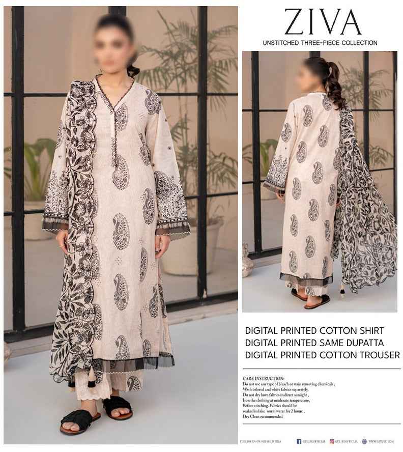 Ziva 3 Piece | Elegant Printed Lawn Suits