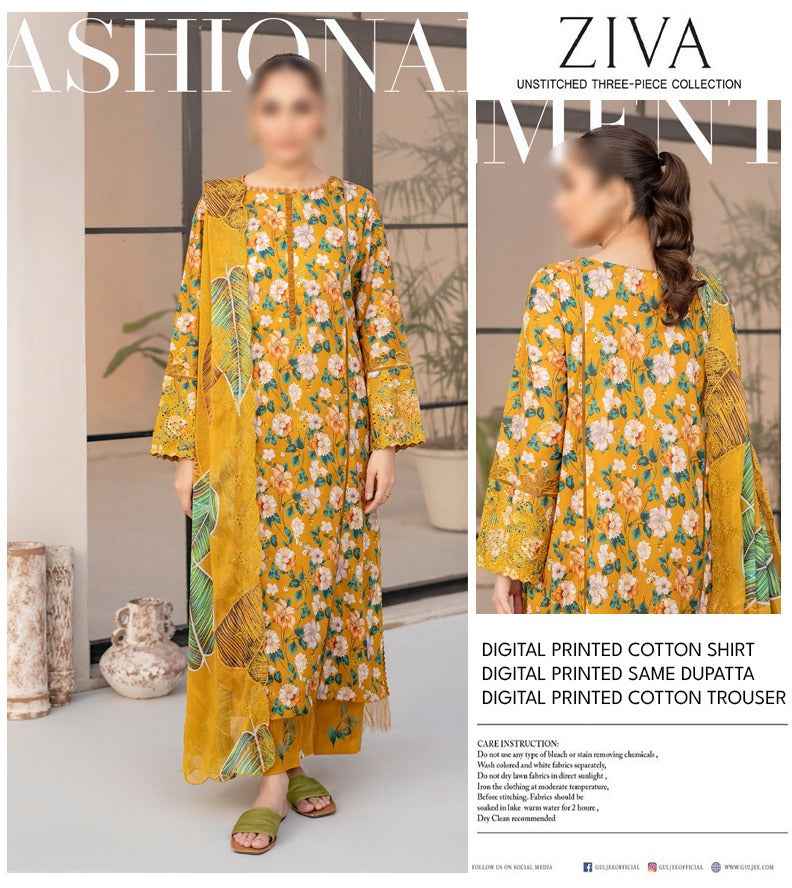 Ziva 3 Piece | Elegant Printed Lawn Suits
