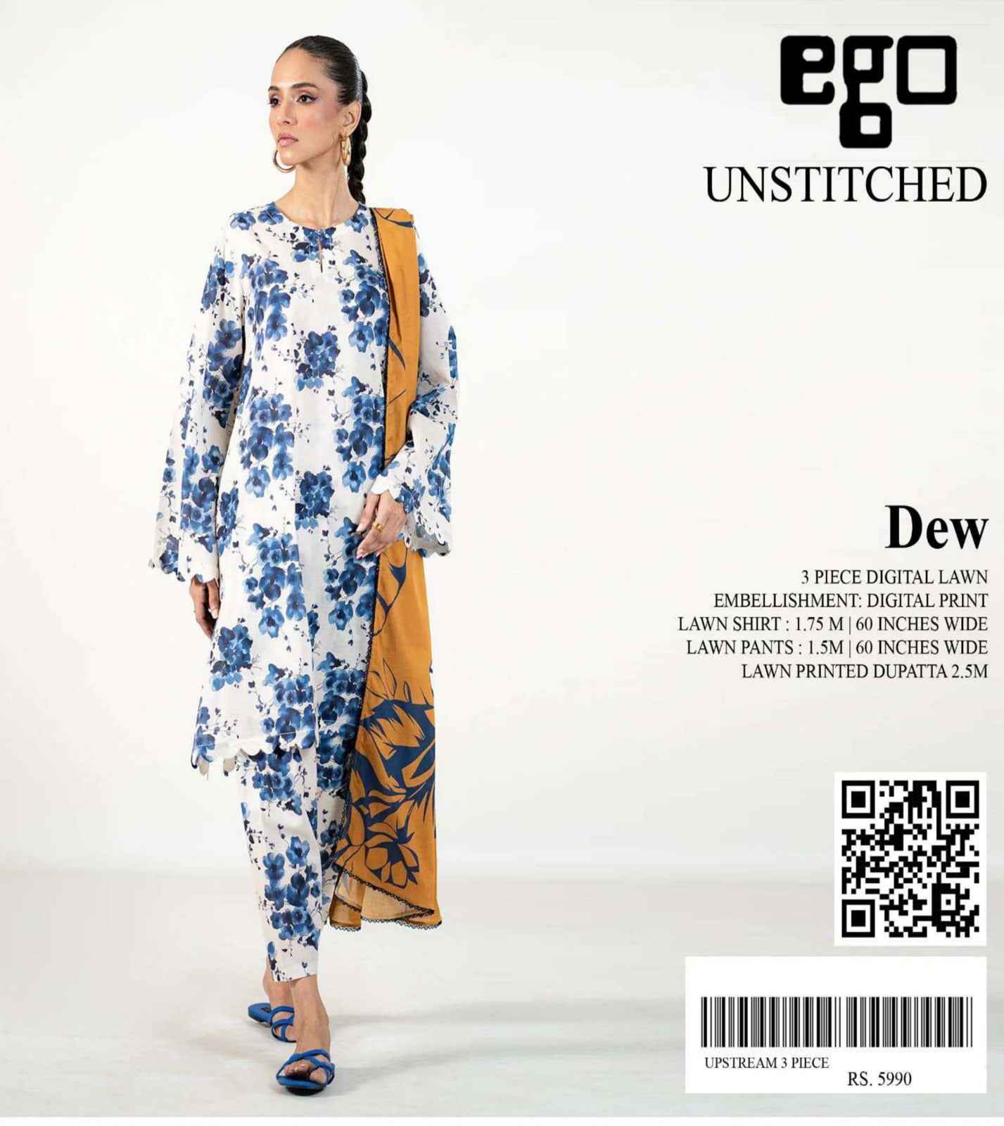 EGO 3 Piece | Trendy Printed Lawn Suits