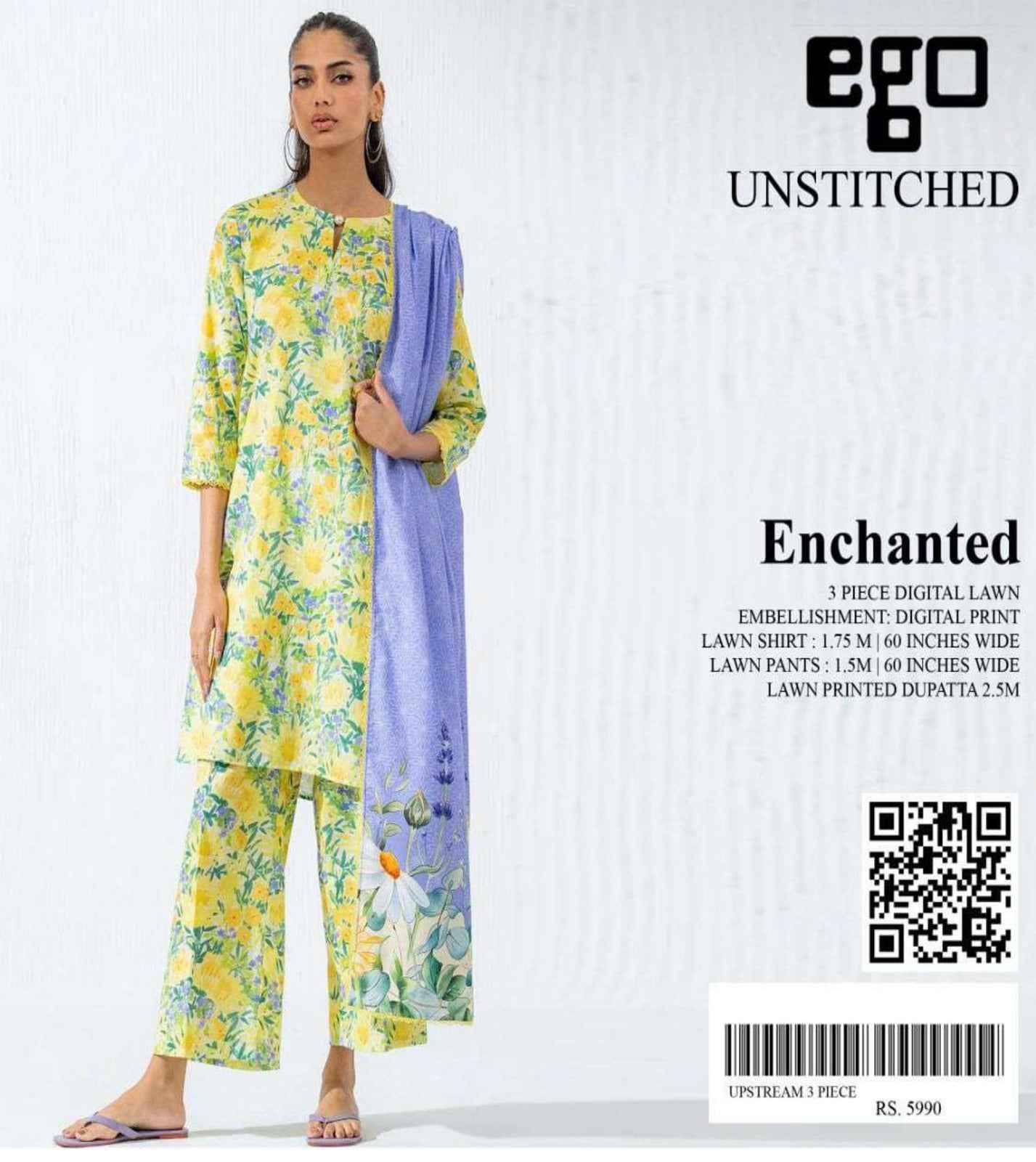 EGO 3 Piece | Trendy Printed Lawn Suits
