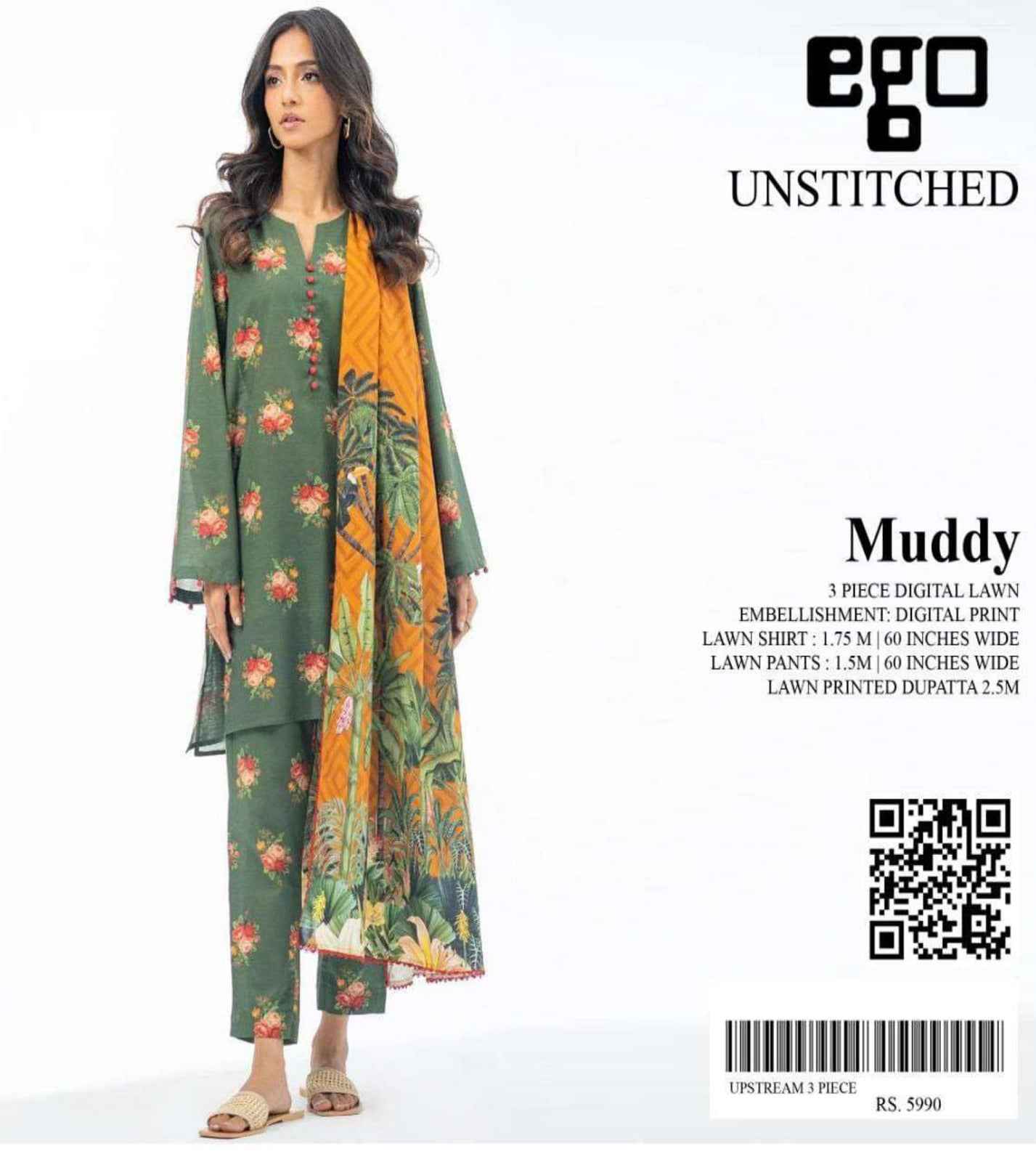 EGO 3 Piece | Trendy Printed Lawn Suits