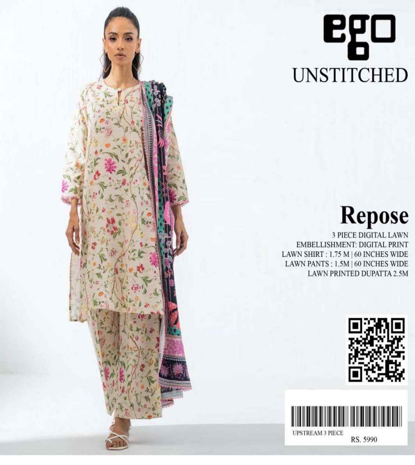 EGO 3 Piece | Trendy Printed Lawn Suits